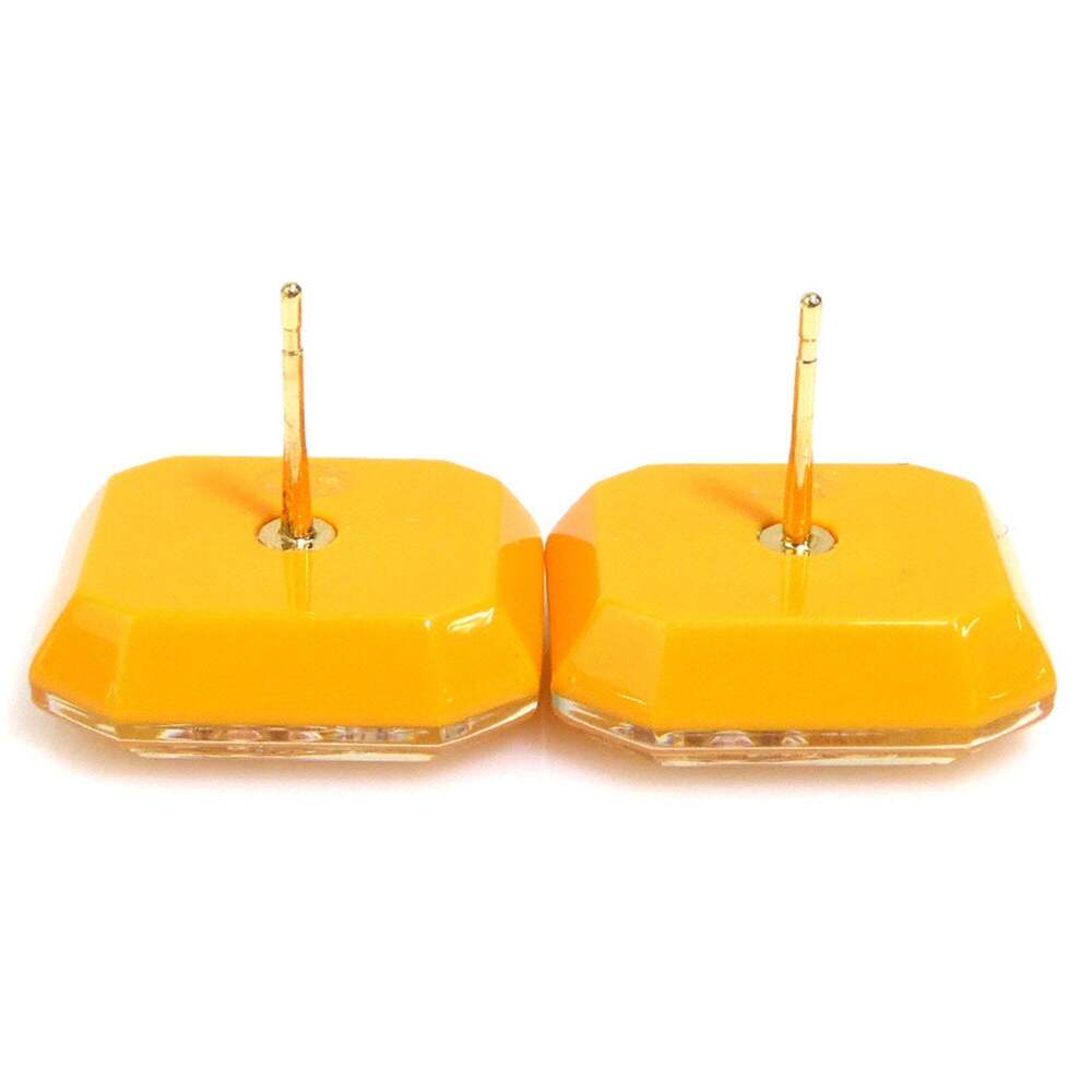 CHANEL Authentic Yellow Logo Earrings - Picture 6 of 8